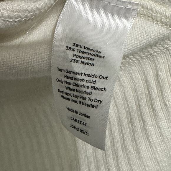 T by TALBOTS Size 1x Ivory White Striped Rainbow Mock Turtleneck Sweater - Picture 10 of 10